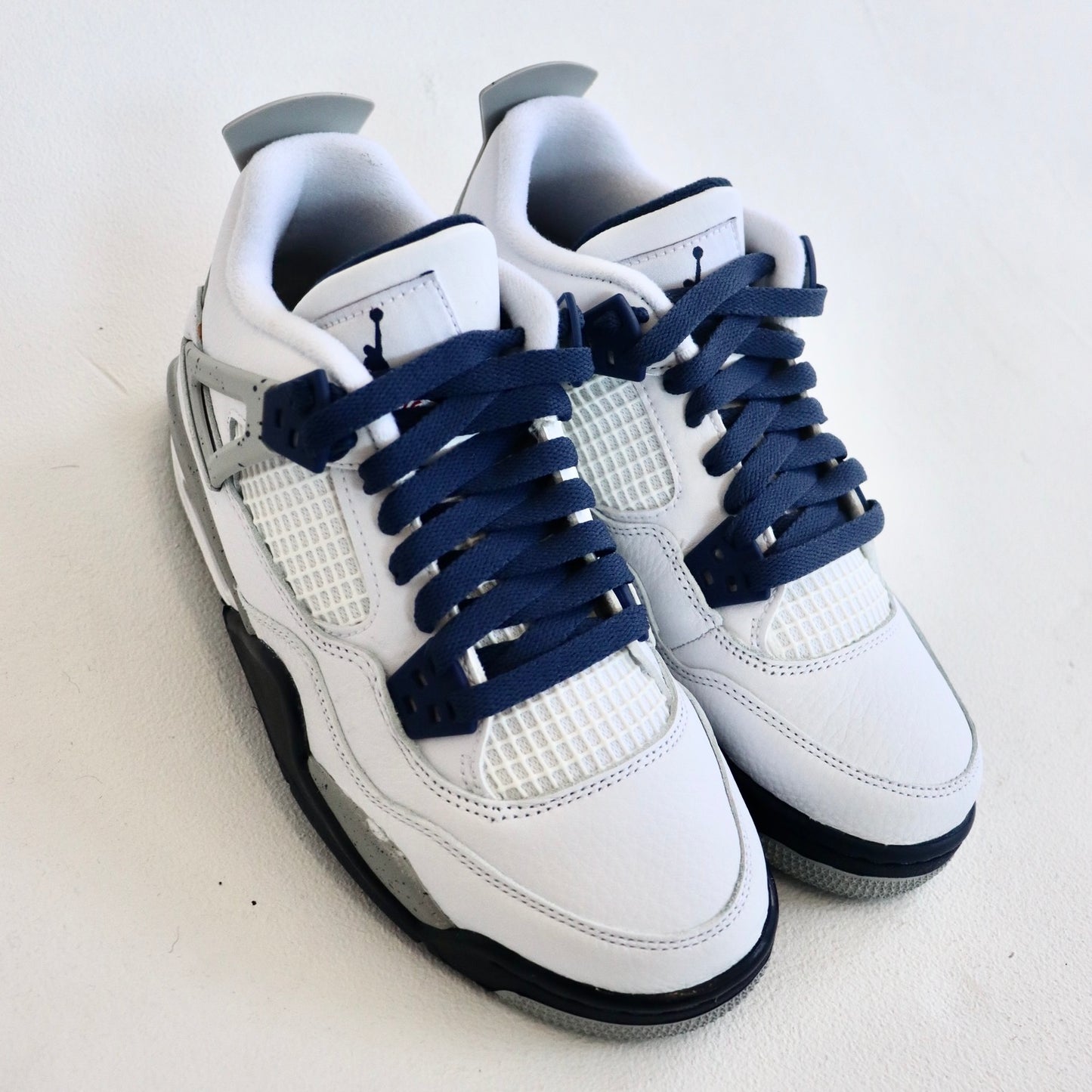 Navy Blue Jordan Flat Shoelaces